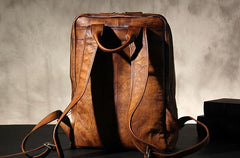 Handmade Leather Vintage Brown Mens Cool Leather Backpack Travel Bag for men