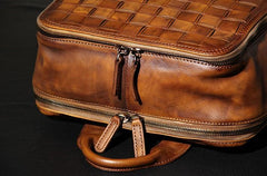 Handmade Leather Vintage Brown Mens Cool Leather Backpack Travel Bag for men