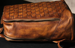 Handmade Leather Vintage Brown Mens Cool Leather Backpack Travel Bag for men