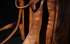 Handmade Leather Vintage Brown Mens Cool Leather Backpack Travel Bag for men