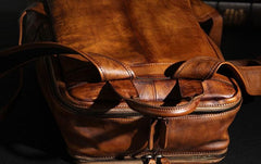 Handmade Leather Vintage Brown Mens Cool Leather Backpack Travel Bag for men