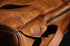 Handmade Leather Vintage Brown Mens Cool Leather Backpack Travel Bag for men