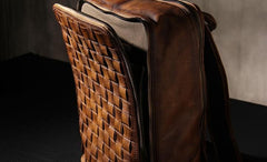 Handmade Leather Vintage Brown Mens Cool Leather Backpack Travel Bag for men
