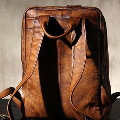 Handmade Leather Vintage Brown Mens Cool Leather Backpack Travel Bag for men