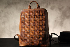 Handmade Leather Vintage Brown Mens Cool Leather Backpack Travel Bag for men