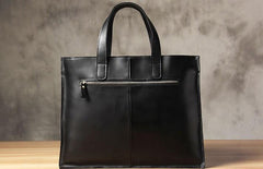 Handmade Leather Vintage Mens Coffee Black Tote Bag Cool Handbag Shoulder Bag for Men