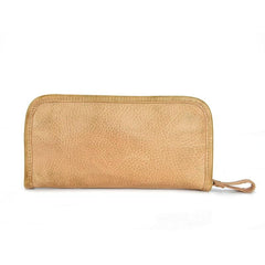 Vintage Mens Leather Long Zipper Wallets Blue Bifold Long Wallet Black Phone Wallet For Men - imessengerbags