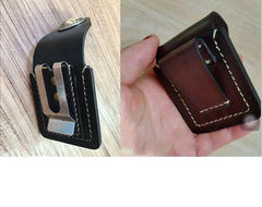 Black Leather Mens Classic Zippo Lighter Case Cool Handmade Standard Zippo Lighter Holder for Men