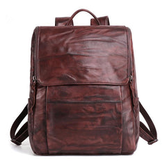 Handmade Cool Leather Men's Backpack Travel Backpack 14inch Computer Backpack For Men - imessengerbags