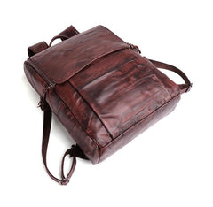 Handmade Cool Leather Men's Backpack Travel Backpack 14inch Computer Backpack For Men - imessengerbags