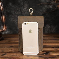 Vintage Black Leather Men's Belt Pouch Cell Phone Holster Belt Bags For Men - imessengerbags