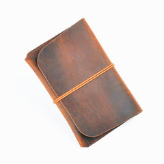 Vintage Brown Leather Men's Passport Wallet Black Travel Wallet Card Wallet For Men - imessengerbags