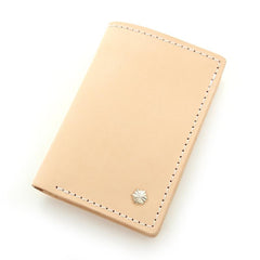 Handmade Vertical Mens Leather Beige billfold Small Wallet Cool Small Slim Bifold Wallets for Men - imessengerbags