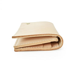 Handmade Studded Mens Light Beige Leather Long Wallets Cool Bifold Long Wallet for Men - imessengerbags