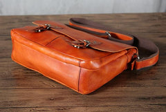 Handmade Vintage Leather Mens Cool Shoulder Bag Messenger Bag Chest Bag Bike Bag Cycling Bag for men - imessengerbags