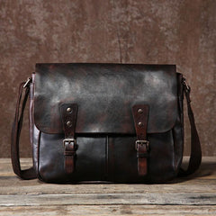 Handmade Vintage Leather Mens Cool Shoulder Bag Messenger Bag Chest Bag Bike Bag Cycling Bag for men - imessengerbags