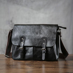 Handmade Vintage Leather Mens Cool Shoulder Bag Messenger Bag Chest Bag Bike Bag Cycling Bag for men - imessengerbags