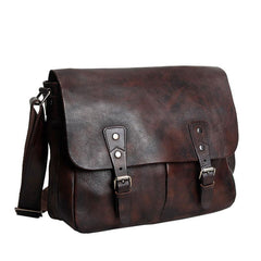 Handmade Vintage Leather Mens Cool Shoulder Bag Messenger Bag Chest Bag Bike Bag Cycling Bag for men - imessengerbags