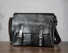Handmade Vintage Leather Mens Cool Shoulder Bag Messenger Bag Chest Bag Bike Bag Cycling Bag for men - imessengerbags