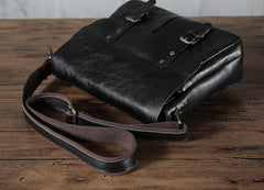 Handmade Vintage Leather Mens Cool Shoulder Bag Messenger Bag Chest Bag Bike Bag Cycling Bag for men - imessengerbags
