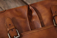 Handmade Vintage Leather Mens Cool Shoulder Bag Messenger Bag Chest Bag Bike Bag Cycling Bag for men