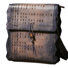 Handmade Vintage Leather Mens Cool Shoulder Bag Messenger Bag Chest Bag Bike Bag Cycling Bag for men - imessengerbags