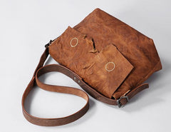 Handmade Vintage Leather Mens Cool Shoulder Bag Messenger Bag Chest Bag Bike Bag Cycling Bag for men - imessengerbags