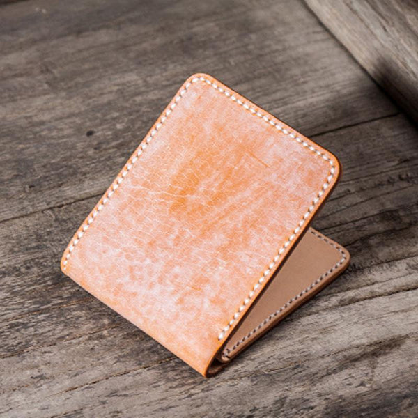 Handmade Vintage Leather Mens Small Wallet Bifold Wallet for Men - imessengerbags
