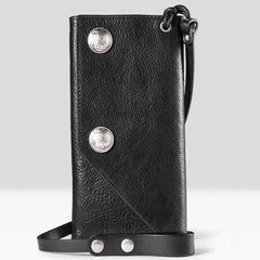 Handmade biker chain wallet leather chain wallet men Brown long wallet