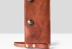 Handmade biker chain wallet leather chain wallet men Brown long wallet