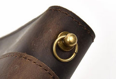 Handmade leather biker trucker wallet leather chain men Vintage Brown long wallet