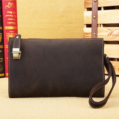 Vintage Mens Leather Clutch Bag Wristlet Bag Clutch Wallet For Men - imessengerbags
