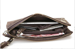 Vintage Mens Leather Clutch Bag Wristlet Bag Clutch Wallet For Men - imessengerbags
