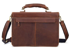 Leather Men Vintage Briefcase Laptop 15inch Handbags Shoulder Bags Work Bag For Men