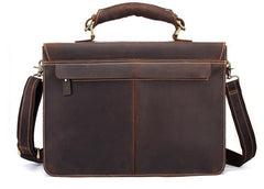 Leather Men Vintage Briefcase Laptop 15inch Handbags Shoulder Bags Work Bag For Men