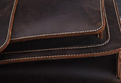 Leather Men Vintage Briefcase Laptop 15inch Handbags Shoulder Bags Work Bag For Men