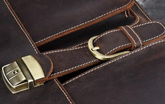 Leather Men Vintage Briefcase Laptop 15inch Handbags Shoulder Bags Work Bag For Men