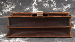 Leather Men Vintage Briefcase Laptop 15inch Handbags Shoulder Bags Work Bag For Men