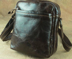 Cool Leather Mens Small Messenger Bag Tablet Side Bag Shoulder Bags For Men - imessengerbags