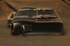 Vintage Mens Leather 13inch Laptop Briefcase Bag Business Bag Shoulder Bags For Men