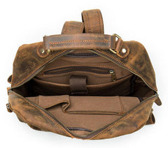 Cool Vintage Leather Mens 14inch Laptop Backpack Backpacks School Backpack Work Backpack for Men - imessengerbags