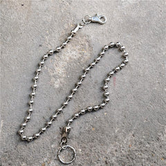 Badass Silver Bead Womens Mens Pants Chain Fashion Wallet Chain For Men - imessengerbags