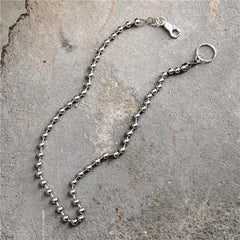 Badass Silver Bead Womens Mens Pants Chain Fashion Wallet Chain For Men - imessengerbags