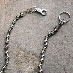 Badass Silver Bead Womens Mens Pants Chain Fashion Wallet Chain For Men - imessengerbags