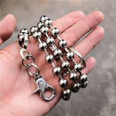 Badass Silver Bead Womens Mens Pants Chain Fashion Wallet Chain For Men - imessengerbags