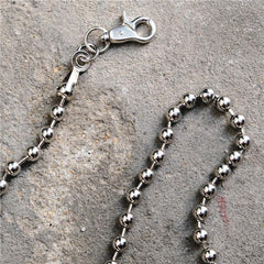 Badass Silver Bead Womens Mens Pants Chain Fashion Wallet Chain For Men - imessengerbags
