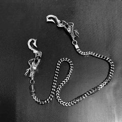 Cool Silver Dragon Steel Pants Chain Wallet Chain Long Biker wallet Chain For Men - imessengerbags