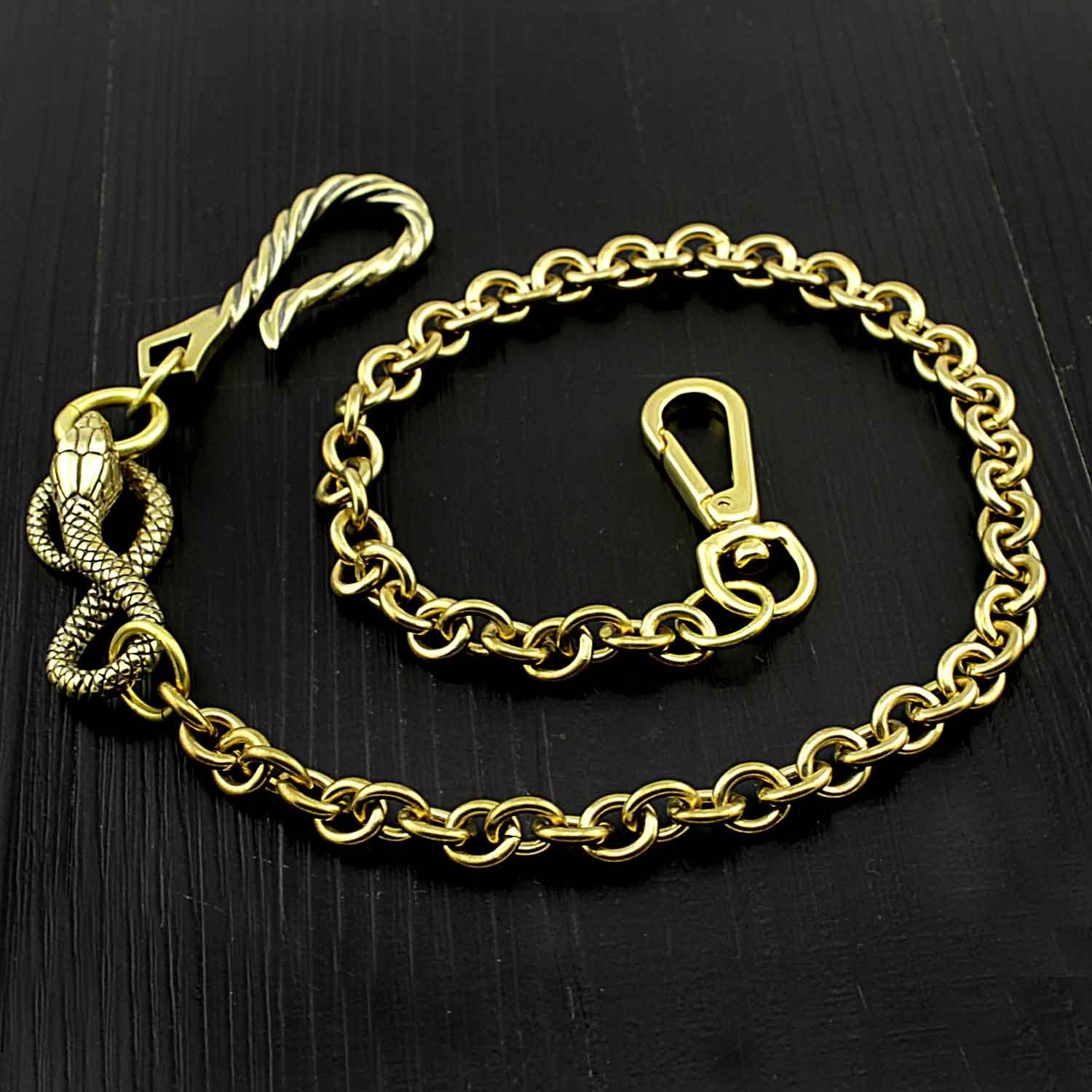 Badass Gold Snake Long Biker Wallet Chain Pants Chain Wallet Chain For Men - imessengerbags