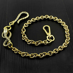Badass Gold Snake Long Biker Wallet Chain Pants Chain Wallet Chain For Men - imessengerbags