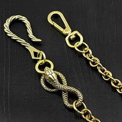 Badass Gold Snake Long Biker Wallet Chain Pants Chain Wallet Chain For Men - imessengerbags